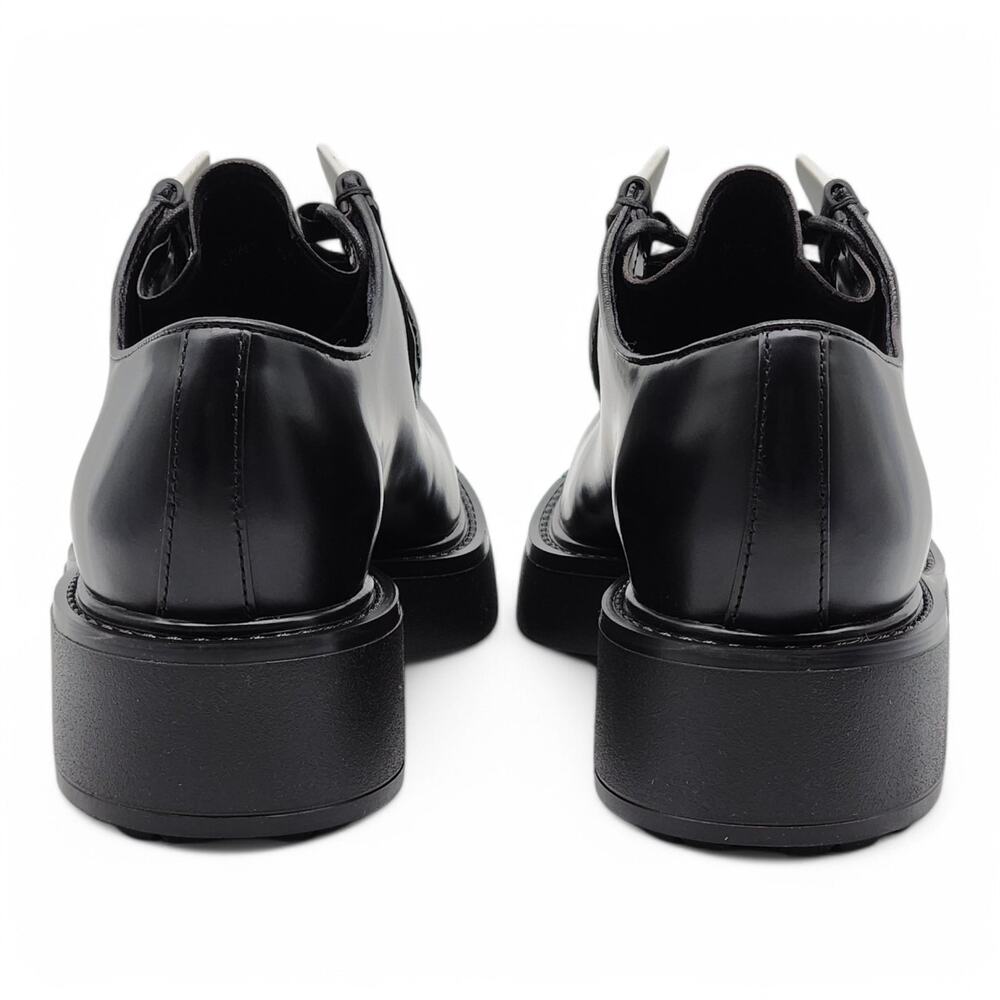 Prada Diapason Opaque Derby Shoes in Black Brushed Leather EU 36.5 US 6.5 $1250 - Picture 5 of 9